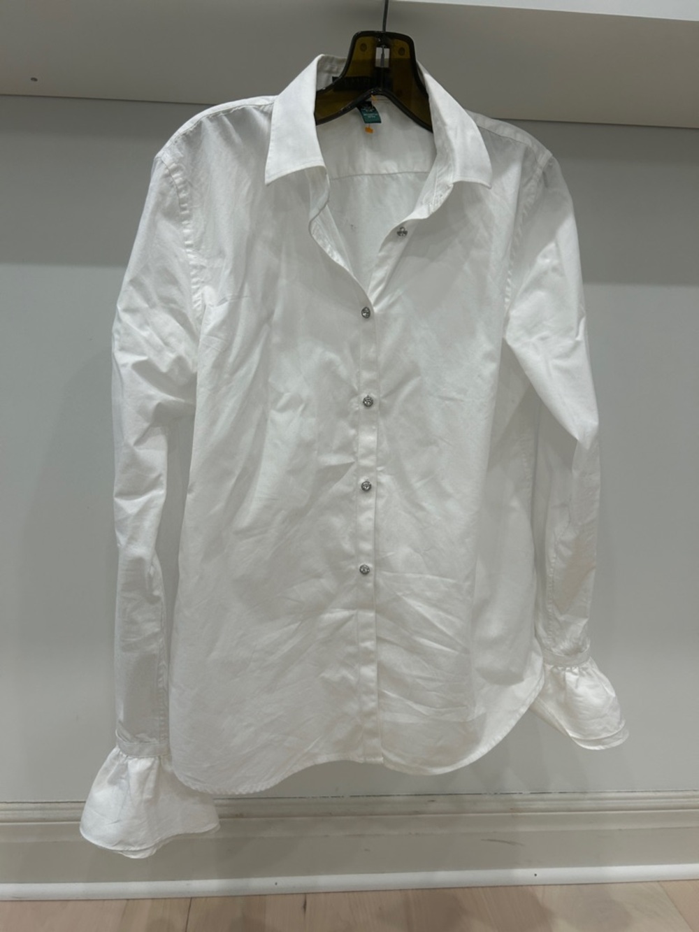 Lauren Ralph Lauren White Button-Front Women's Style Dress Shirt